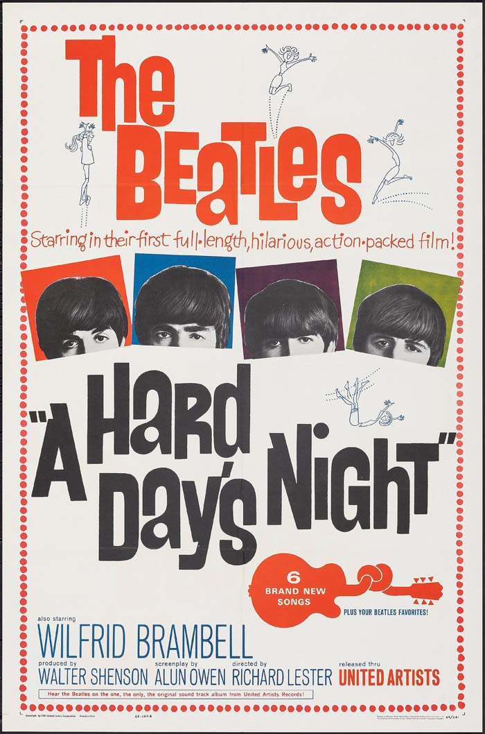 A Hard Day's Night (1964) vintage movie poster